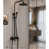 Sipahi Marble Siyah Modern Banyo Duş Seti