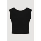 Sırt Dekolteli Basic Bluz Siyah - M