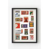 Siyah Ahşap Çerçeveli Kibrit Kutu Koleksiyonu Poster – Retro Pop Art Duvar Dekoru Siyah Çerçeveli 21 x 30
