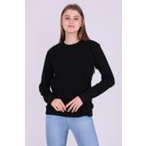 Siyah Basic Kadın 2 iplik Sweatshirt