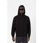 Siyah Basic Oversize Erkek Kapüşonlu Hoodie 3 iplik Sweatshirt