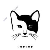 Siyah Beyaz Denge Kedi Sticker 17cm