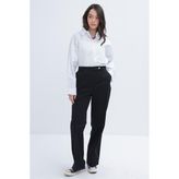 Siyah-Boru Paça Likralı Pantolon - 44