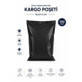 Siyah Cepsiz Orta Boy Kargo Poşeti 30X37+5 Cm 100 Adet