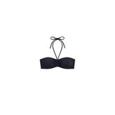 Siyah Çok Dar Kalıp Straplez Bikini Üstü