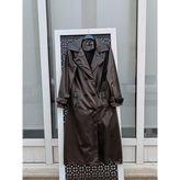 Siyah Deri Trençkot - 40