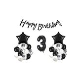 Siyah Doğum Günü Yaş Balon Set, 3