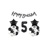 Siyah Doğum Günü Yaş Balon Set, 5