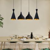 Siyah Dörtlü Minas Avize Sarkıt Yemek Masaüstü Iç Mekan Pastane Ofis Dükkan Modern Restoran - Siyah - Gold