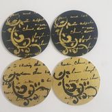 Siyah-Gold 4'lü Bardak Altlığı