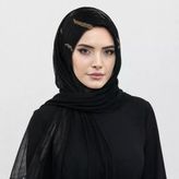 Siyah Gold Simli Abiye Şal