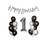 Siyah Gümüş Lateks Yaş Balon Seti, 1