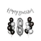 Siyah Gümüş Lateks Yaş Balon Seti, 8
