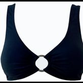 SİYAH HALKALI KAPLI ÜST BIKINI