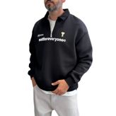 Siyah Kadife Yaka Oversize Sweatshirt RES-5013