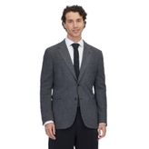 Siyah Kareli Modern Fit Pamuk Karışımlı Örme Ceket