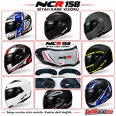 Siyah Kask Vizörü Ncr-158 Model Kask Camı Siyah