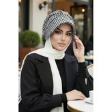 Siyah Kazayağı Kaşe Şapkalı Bone