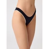 Siyah-Krem Brezilya Modeli Bikini Altı Retro Bottom