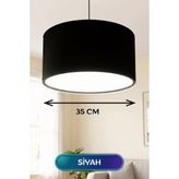 Siyah Kumaş Başlıklı Sarkıt Avize 35 Cm