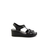 Siyah Leather Kadın Sandalet K05552000503