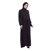 Siyah Leopar Desen Ferace