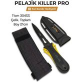 Siyah Pelajik Killer Pro Dalış Bıçağı - Kol Bandı Hediyeli
