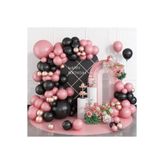 Siyah Pembe Tonlari Karişik Balon Set