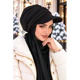 Siyah Spor Atletik Şapkalı Bone