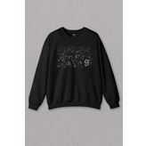 Siyah Sweatshirt Matematik Sayılar Uzay Problem Denklem Baskılı Sweat
