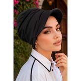 Siyah Tesettür Şapka Bone