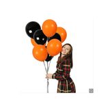 Siyah - Turuncu Metalik Balon 15 Adet