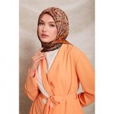 Siyah-Vizon Vectör Desen Twill İpek Eşarp