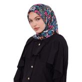 Siyah Yonca Desen Soft Eşarp