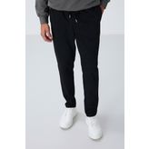 Siyah Yüzeyi Dokulu Standart Fit Erkek Eşofman Alt - 82155