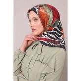 Siyah Zebra Desen Pamuk Eşarp