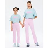 SKECHERS G Graphic Tee Crop T-Shirt Büyük Kız Çocuk Mavi Tshirt SK2610024-0466