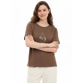 Skechers S2610050-2210 W Oversize Fit Graphi Kahve Kadın T-Shirt