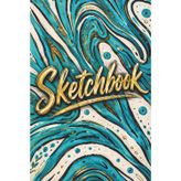 Sketchbook: Teal,Green,gold and cream Acrylic Art Work Cover