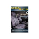 Skoda Forman 2+1 Parçalı Lüx Deri Oto Koltuk Kılıfı Ön Arka Takım Safir FÜME