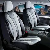 Skoda Forman Station Wagon Uyumlu Lüx Deri Detaylı Keten Oto Koltuk Kılıfı Ön Arka Takım Vista Füme