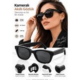 Skygo Kameralı Akıllı Gözlük Smart Glasses Güneş Gözlüğü Modern Siyah - Renkli