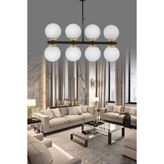 ŞL Şef Light Lagos 8'li Siyah Modern Lüks Avize - Beyaz