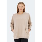 Slazenger VIKENTI SW OVERSIZE Kadın Sweatshirt Bej