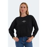 Slazenger VITAL OVERSIZE Kadın Sweatshirt Siyah