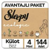 Sleepy Ecologic No:4 Maxi 144 Adet Külot Bebek Bezi