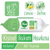 Sleepy Kişisel Bakım Havlusu 100 Yaprak Bebekler İçin Uygun, Limon Kokusuyla Dermatolojik Test Edilmiş
