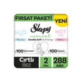 Sleepy Natural Double Soft No:2 Mini 288 Adet Bebek Bezi