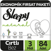 Sleepy Natural No:3 Midi 84 Adet Bebek Bezi