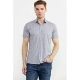 Slim Fit Baskılı Penye Gömlek - Lila
